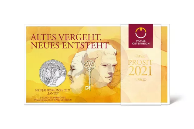 Österreich 5 Euro Silber 2021 hgh JANUS - Altes vergeht, Neues entsteht