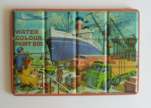 Boîte De Peinture Enfant Ancienne Licolette - Tôle Lithographiée - Vintage