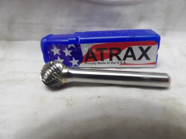 Atrax SD5-DC 1/2"x 7/16"x 1/4" Carbide Ball Shape Burr 85288025