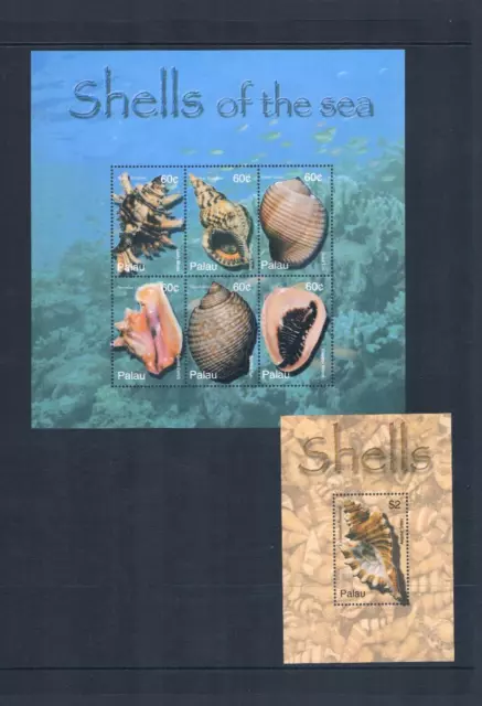 2/3 off $11.25 Scott Value - 2003 PALAU Seashells 2 s/s Marine Life MNH NH UMM