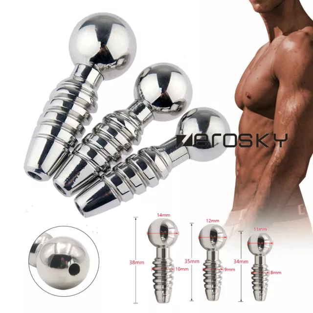 Screw Stainless_Steel Penis Plug Urethra Sound Chastity Dilator Men Stimulating 2