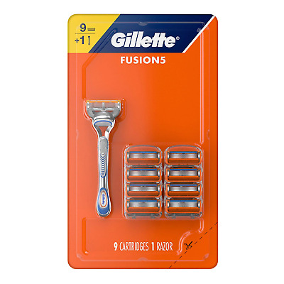 Manija de afeitar Gillette Fusion5 para hombre + 9 rellenos de hojas NUEVO Y SELLADO