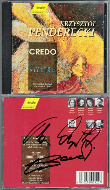 PENDERECKI THOMAS QUASTHOFF Signed CREDO Helmuth Rilling Juliane Banse ...