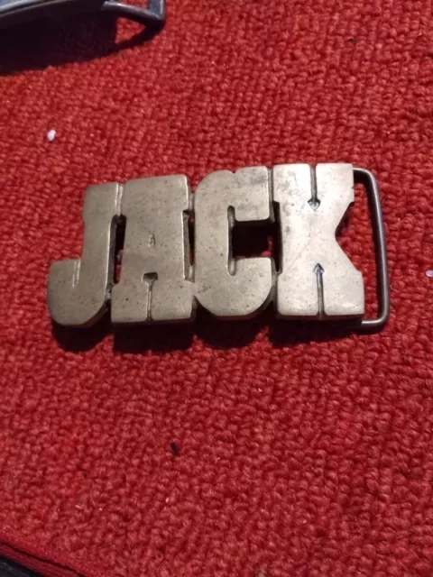 Vintage Solid Brass Name Belt Buckle Jack