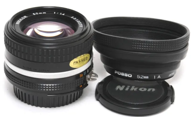 Nikon AiS Nikkor 1.4/50mm clean w. hood and caps