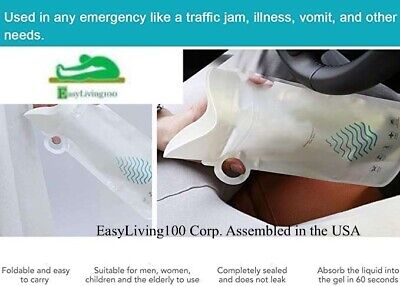 Portable Disposable Urinal Unisex Travel Size Pocket Purse by EasyLiving100 CORP
