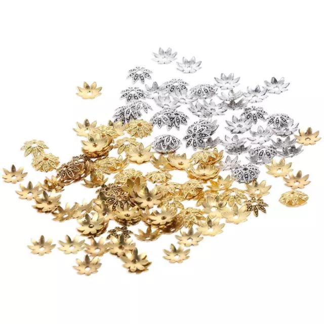 gold, silver,brilliant gold Flower Beads Caps  Handmade Crafts Lovers