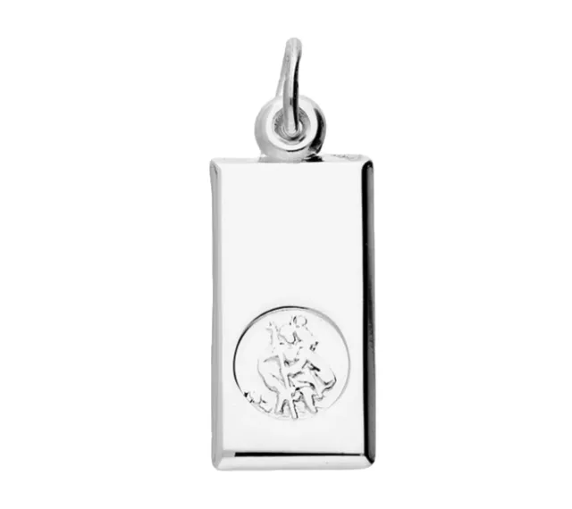 Sterling Silver St Christopher Rectangle Without Chain UK Supplier Free Box