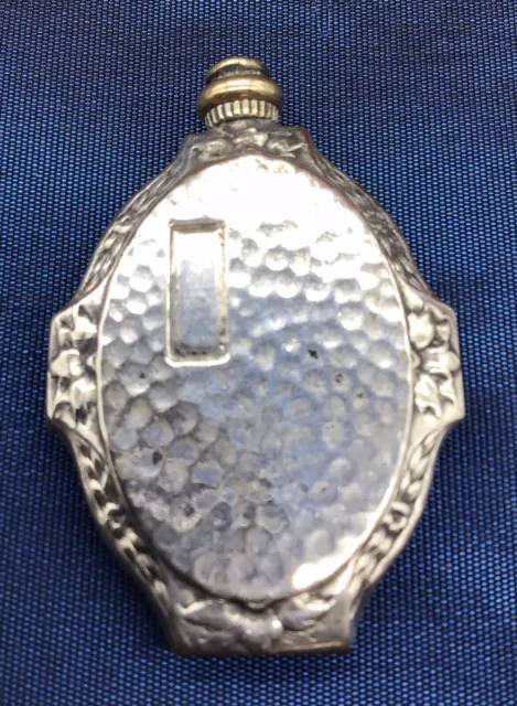 Arts & Crafts Circa 1900s Sterling Silver Perfume Flacon Tiny  1.5 Inches Long