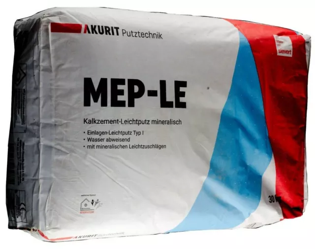 MEP LE mineralischer Leichtputz, Kalk-Zement Basis,f. Aussen& Innen 2 kg