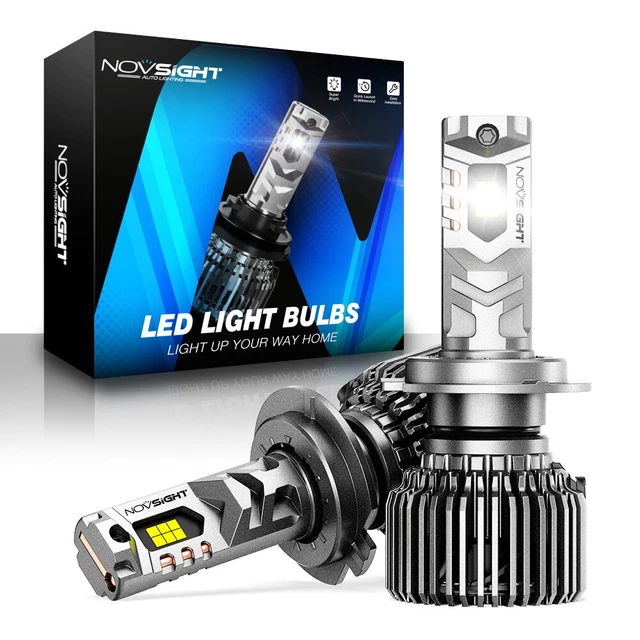 NOVSIGHT PAIR H7 PX26D LED Headlight Globe Canbus Bulbs 20000LM Xenon ...