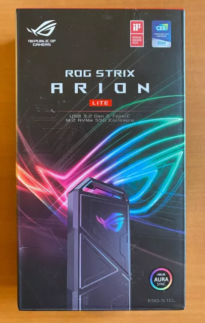 ASUS ROG STRIX Arion Lite M.2 PCIE SSD External Drive Enclosure USB3.2 Gen2 NEUF