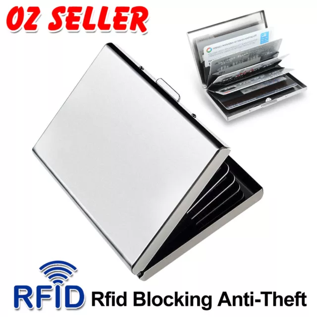 RFID Blocking Stainless Slim Wallet ID Credit Card Holder Case Protector Purse