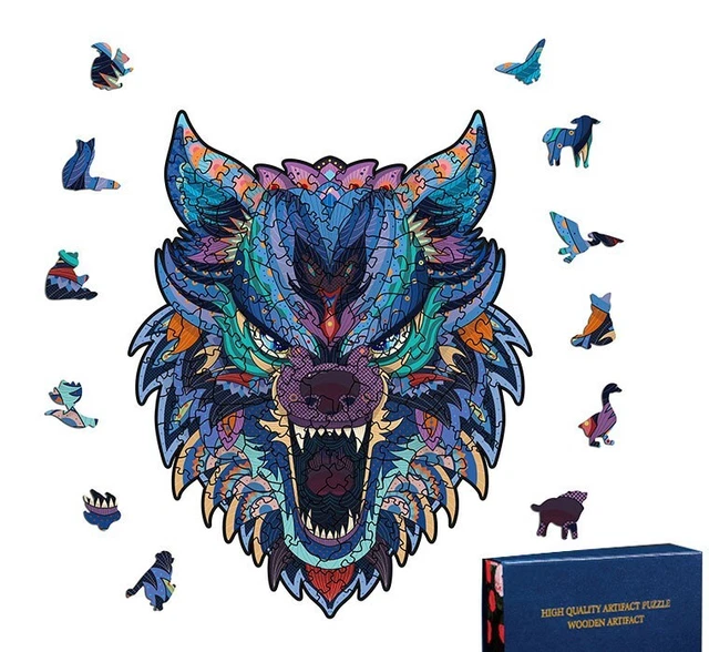 Wooden Jigsaw Puzzle wolf 100 Pieces Best Toy Gift Adults & Kids