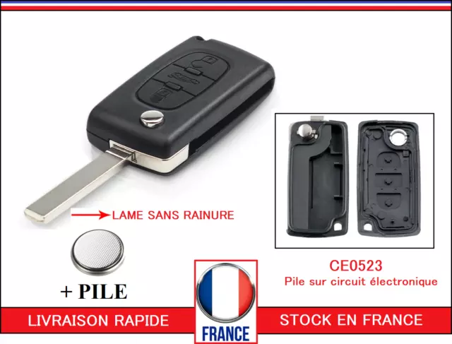Boitier Clé Plip compatible avec Peugeot 406 Partner clipsée Coque