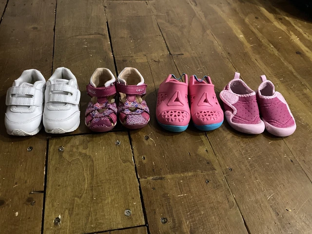 Toddler girls 4Shoes size 4Uk/20Eur,15-18mths, Trainer,sandal,wet,Geox & Reebok
