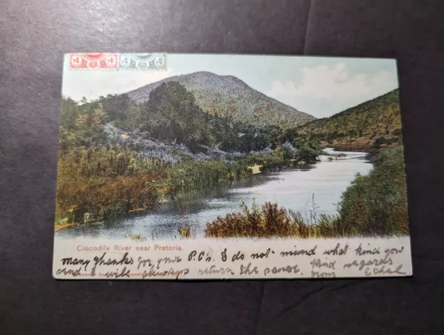 1906 British Transvaal South Africa Postcard Cover Pretoria to Tasmania