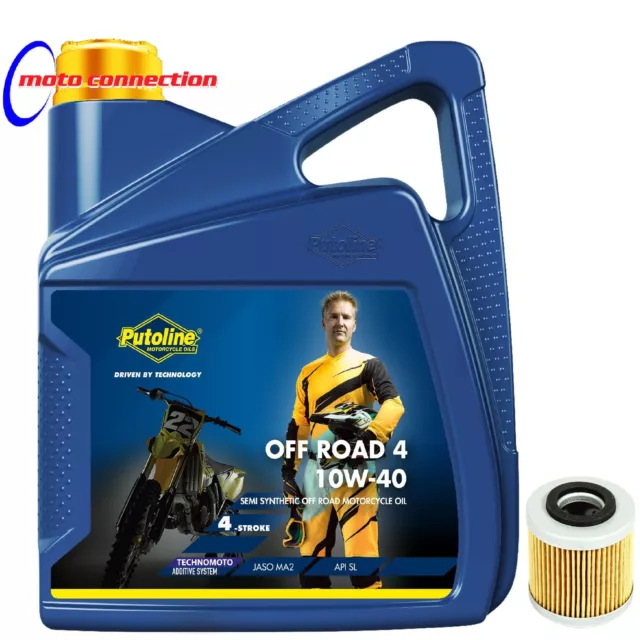 Service Kit Putoline Offroad 4+ 10W/40 4 Litres & Oil Filter Yamaha Yzf450 2011
