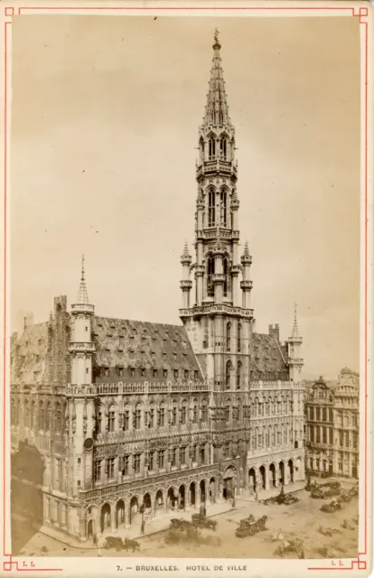Belgique, Bruxelles, Hôtel de Ville, ca.1880, Vintage albumen print  Vintage alb
