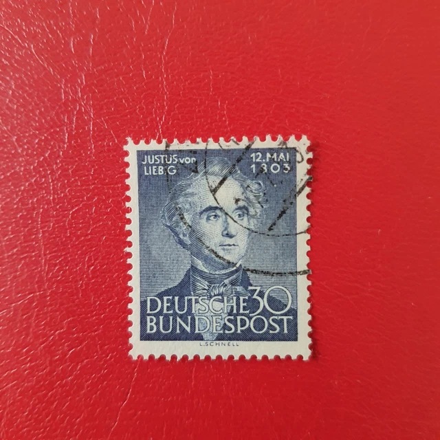 Briefmarke Bund BRD 1953, Michel 166, Justus von Liebig, gestempelt