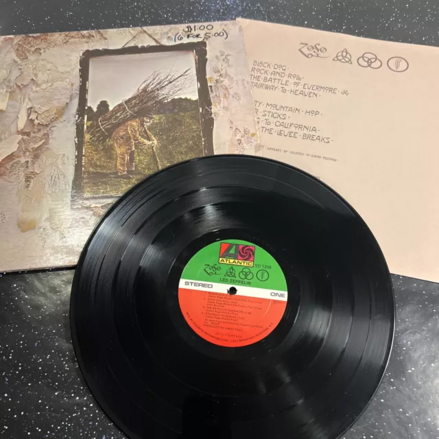 1971 Led Zeppelin IV (ZOSO) Album/LP， Atlantic Records (SD-7208