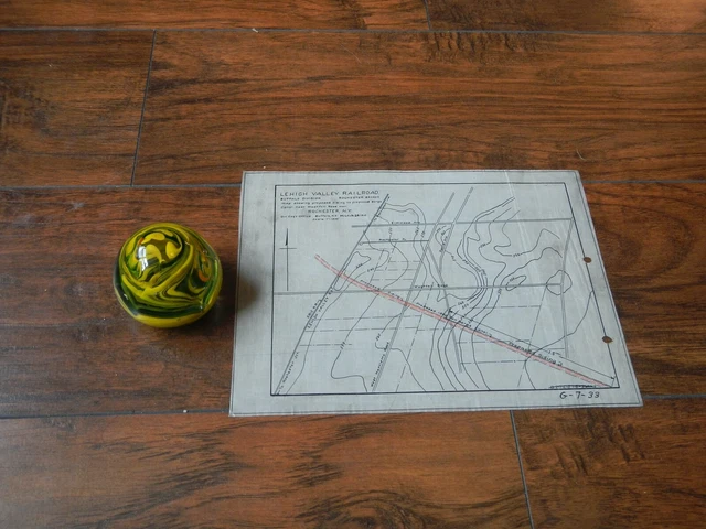 Rare Lehigh Valley Railroad Engineering Drawing Rochester  NY Barge Canal LVRR