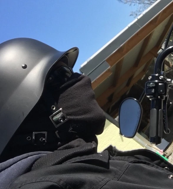 Stahlhelm Schwarz Matt Mit Motorradbrille Klassisch Schwarz Getönt