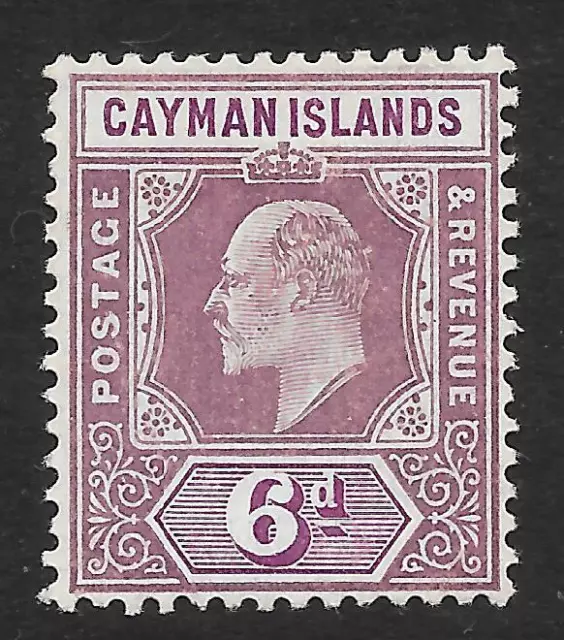 Cayman Islands 1908 6d. Dull Purple & Violet-Purple SG 30 (Mint)