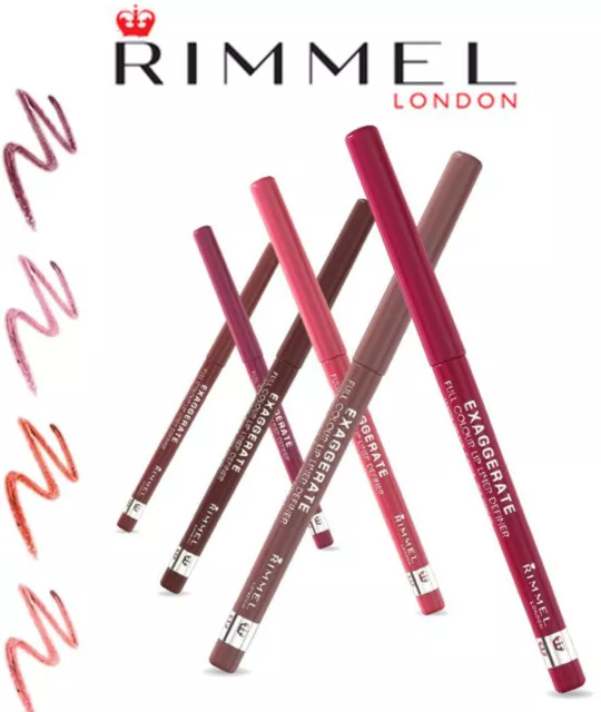 Rimmel Exaggerate Automatic Lipliner Pink A Punch /Peach Beach*Choose*(Pack Of 2