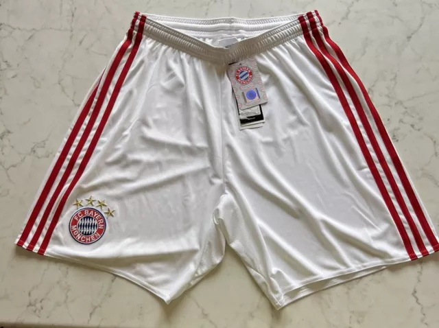 Adidas Bayern Munchen Football Shorts - Embroidered Logos - Size M