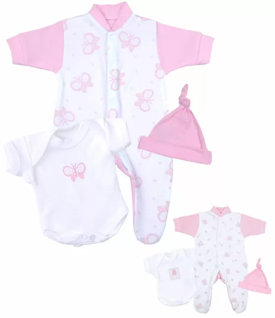 BabyPrem Premature Baby Girls Clothes Tiny Sleepsuit Set 1.5 - 7.5lb 12" - 18"