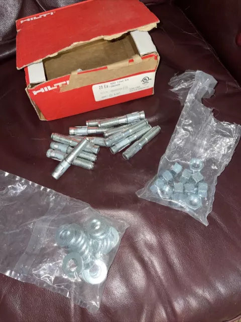 12 Hilti Kwik Bolt Expansion Anchor 1/2" x 2-3/4" - 282509 w/ 20 washers 13 nuts