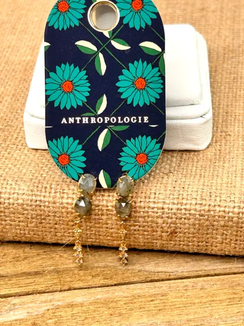 Earrings Delicate Dangle S Anthropologie Gold Beads New Tag $44