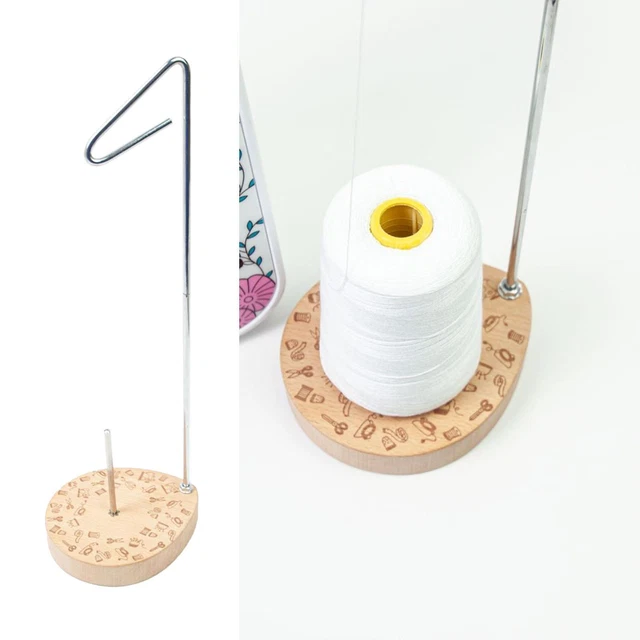 Portafili Da Cucito In Legno Naturale - Rack Per 25 Bobine Di Filo, Da Tavolo O Da Parete | Milward - Foto 5