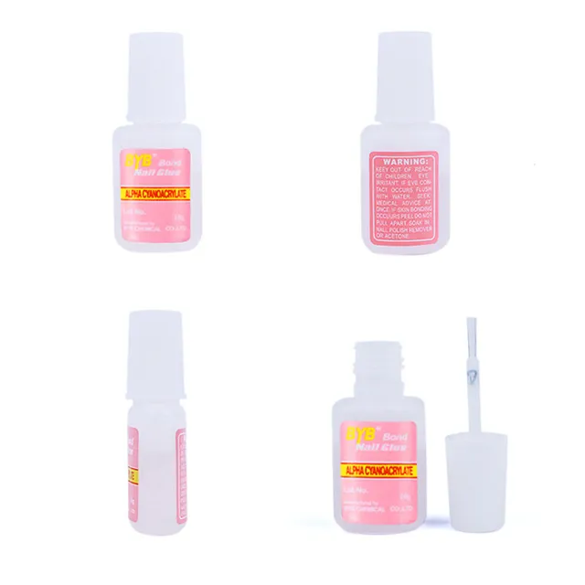 Nail Glue With Applicator Brush Clear Strong Adhesive Acrylic False Tips Tool