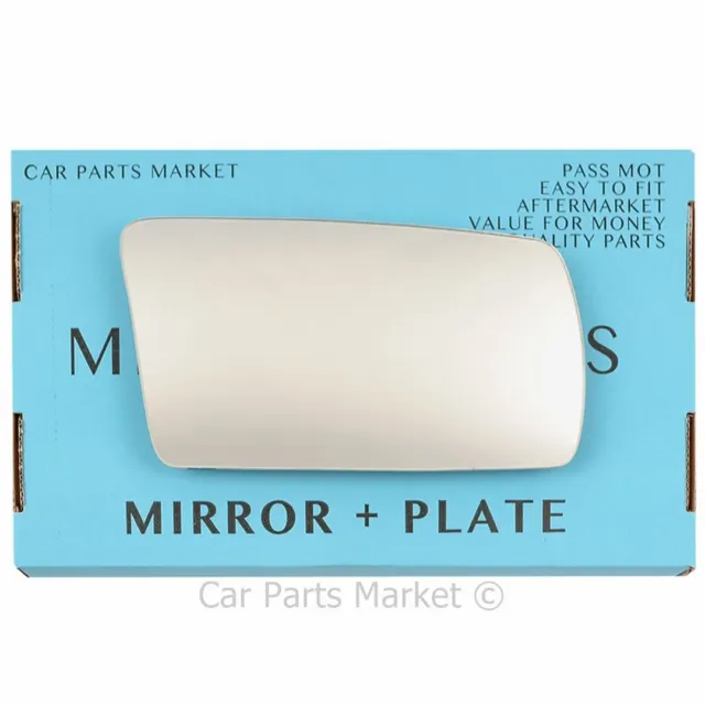 Right Driver side Wing door mirror glass for Saab 900 1978-1994 + plate