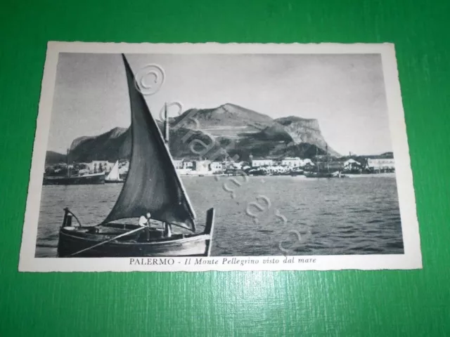 Cartolina Palermo - Il Monte Pellegrino visto dal mare 1935.