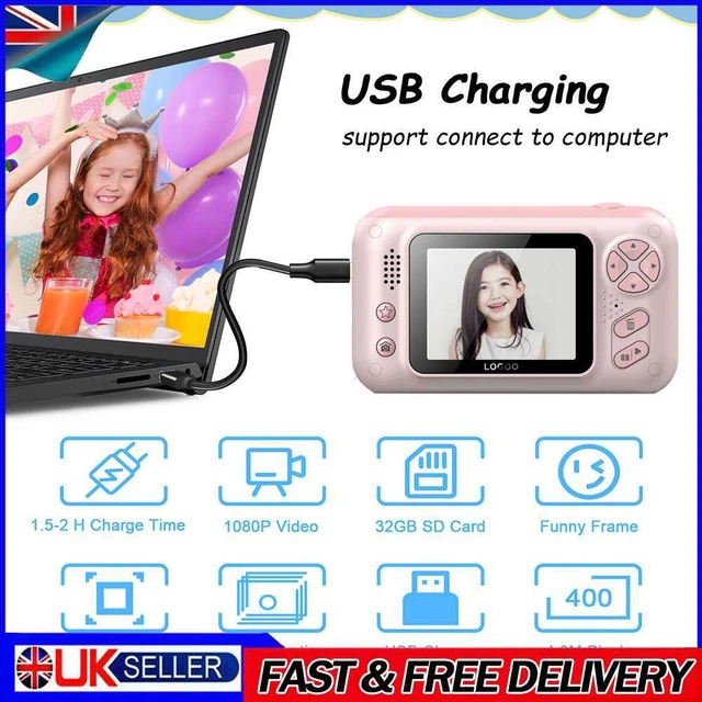 2.4 Inch HD Screen Mini Kids Camera Charging Photo Video Camera with Card Reader