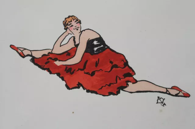 Estampe Lithographie de Georges Van Houten Moulin rouge Cabaret Paris Danse Fête