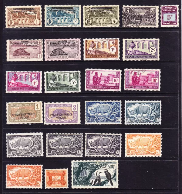 French Equatorial Africa.  good mix. see 2 scans. some gum tone.  L9087