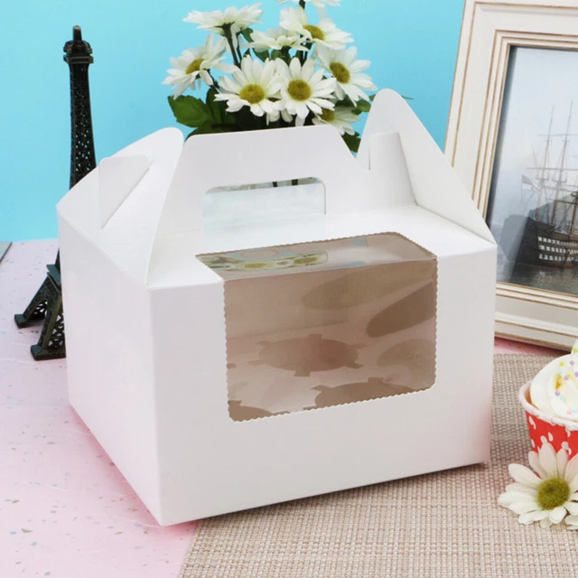 10 Pcs Cupcake Container Cstorage Carrier Open The Window Paper