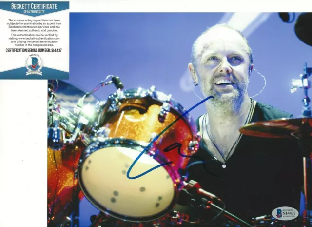 METALLICA DRUMMER LARS ULRICH SIGNED 8x10 PHOTO BECKETT BAS COA 2 DRUM ICON BAND METALLICA DRUMMER LARS ULRICH SIGNED 8x10 PHOTO BECKETT BAS COA 2 DRUM ICON BAND