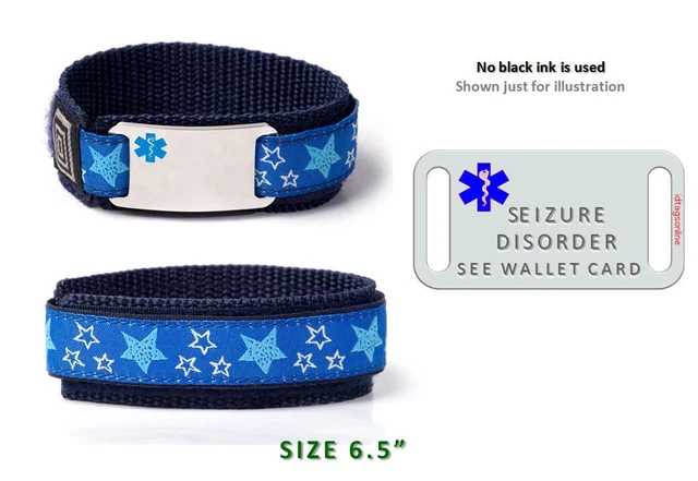 SEIZURE DISORDER MEDICAL Alert ID Bracelet 6.5