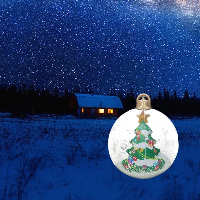 Boule De Noël Gonflable Géante 60 Cm – En PVC, Pour Décoration Intérieure Ou Extérieure, Motif Flocons