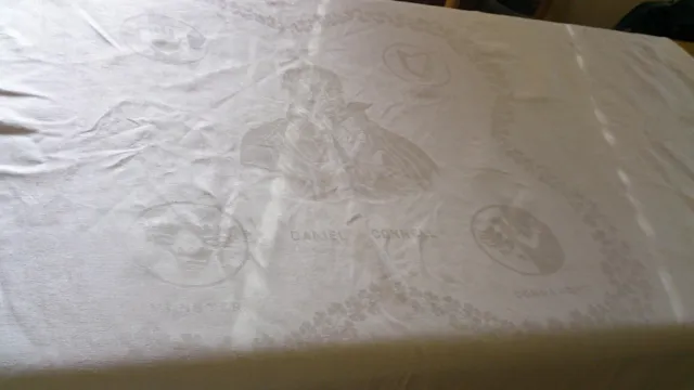Very Rare  Antique Irish Linen Damask Tablecloth - Daniel O'connell -