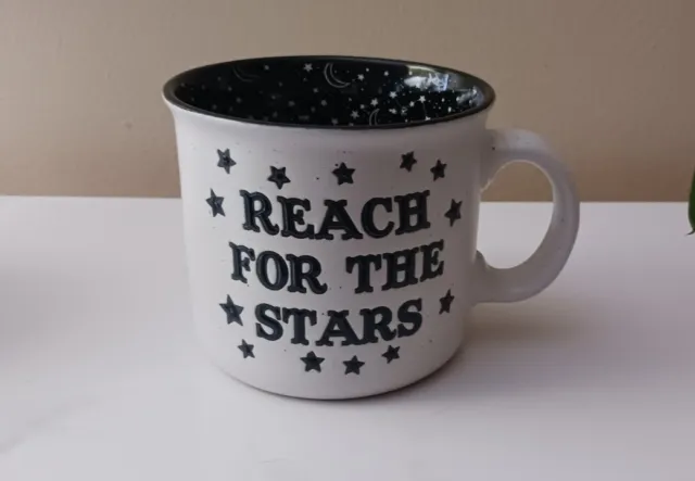 REACH FOR THE STARS Coffee Tea Mug Cup Hot Chocolate 24 Ounces Inspirational