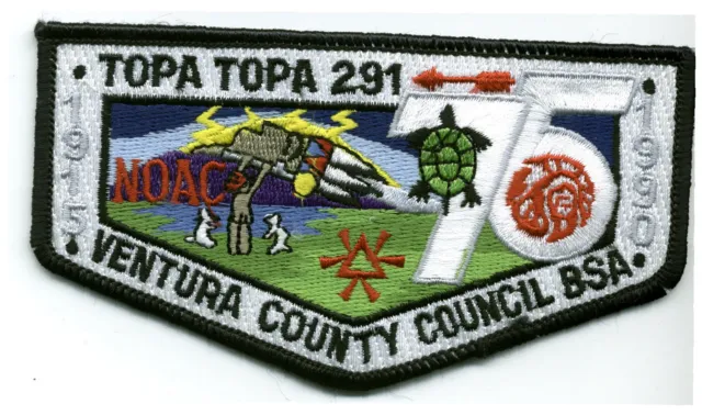 Topa Topa 291 Ventura County Oa 75Th Anniv 2015 Boy Scout Patch 1990 Noac Flap