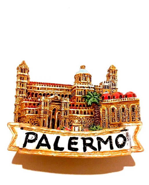 Magnete Calamita Resina Frigo Frigorifero Souvenir Fridge Magnet Citta'  Palermo