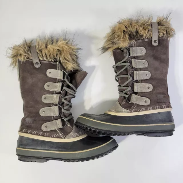 Sorel Joan of Arctic Womens Size 9 Waterproof Boot Brown Faux Fur Trim