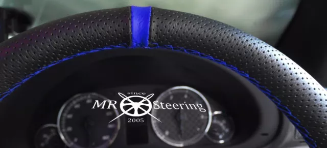 Perforé Housse Volant Cuir pour Mercedes Vito MK2 + R Bleu Bracelet Neuf
